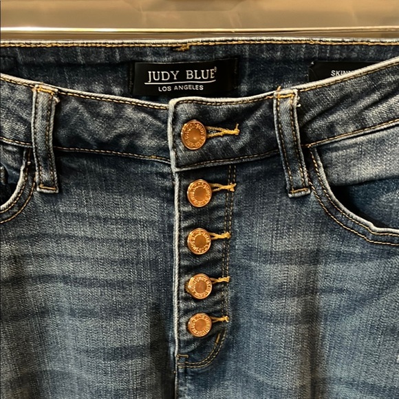Judy Blue Blue Distressed Skinny Jeans size 28 - Picture 4 of 15